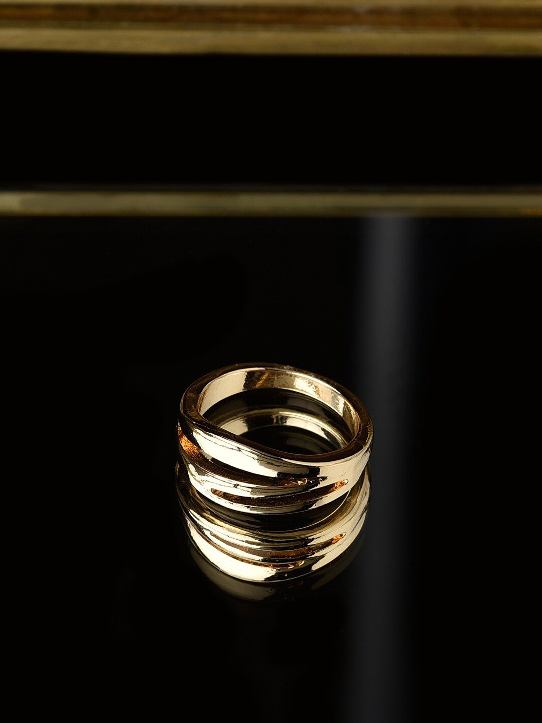 Accessorize Gold-Plated Chunky Wave Finger Ring Price in India