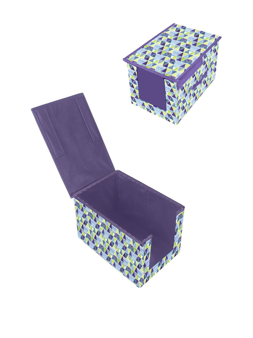 prettykrafts Blue & Purple Printed Premium Shirt Stacker Closet Organizer With Lid Price in India