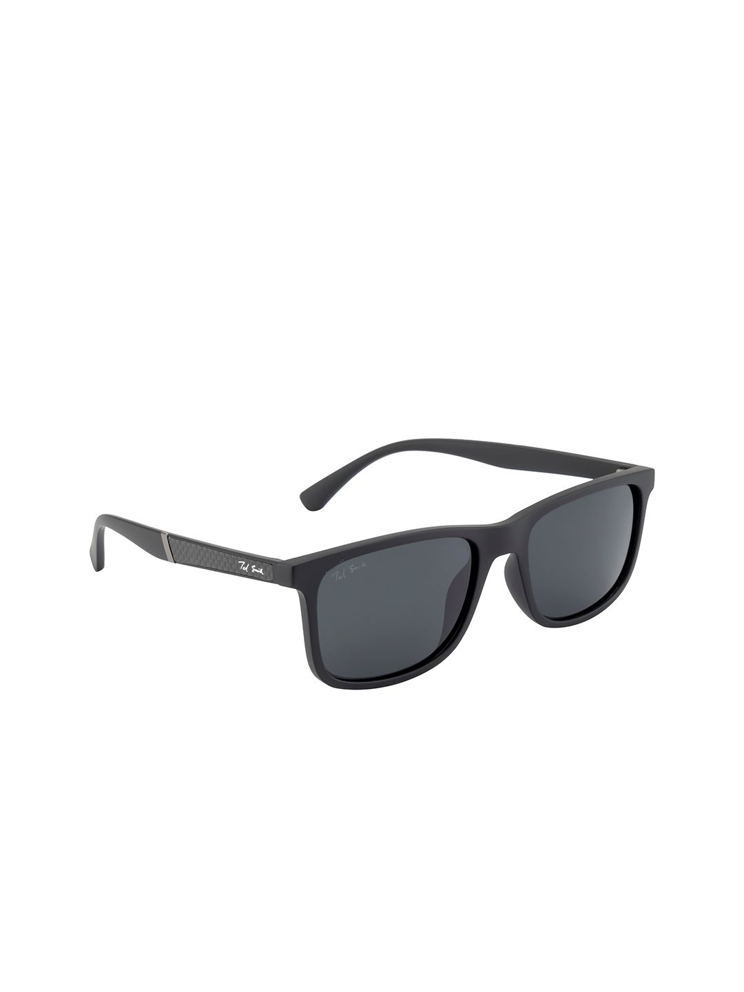 Ted Smith Unisex Grey Lens & Black Wayfarer Sunglasses Price in India