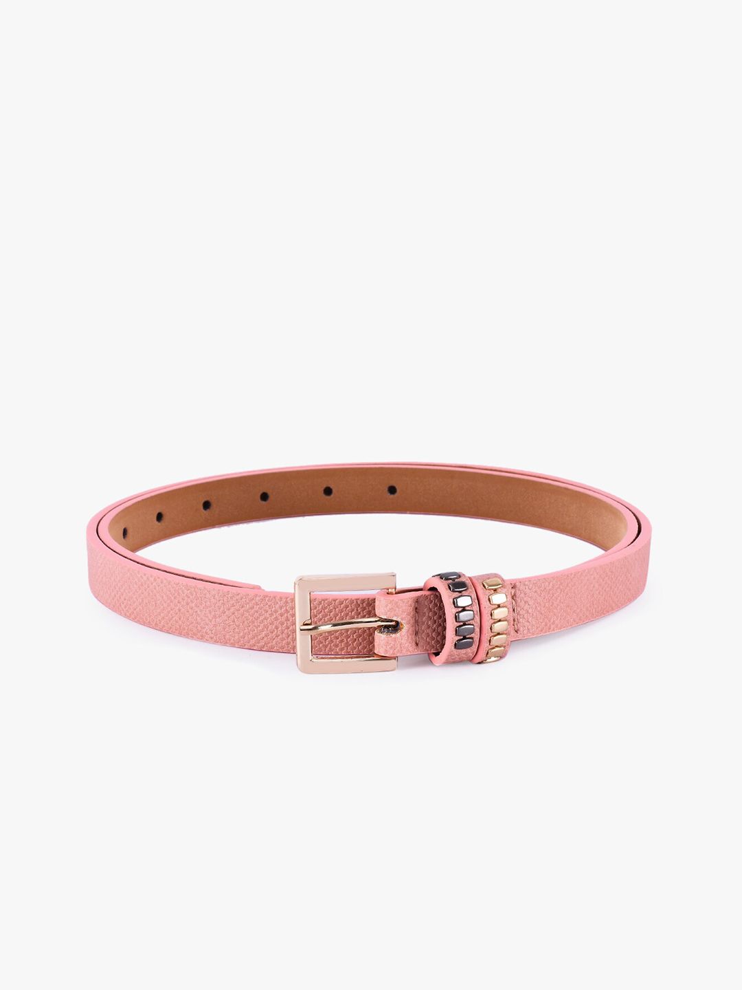 BuckleUp Women Pink Textured Belt Price in India