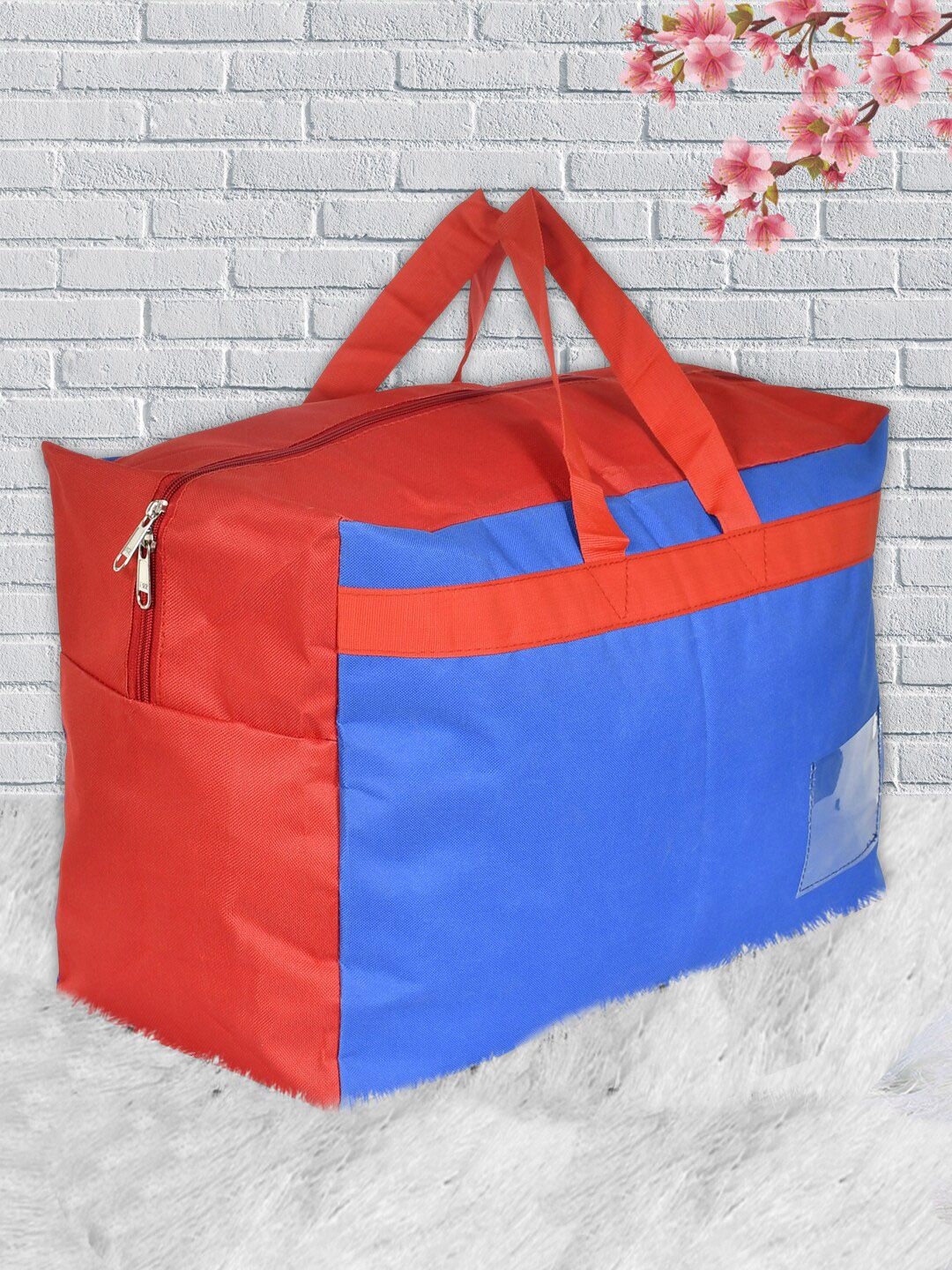 Kuber Industries Blue & Red Solid Water Resistant Storage Bag Price in India