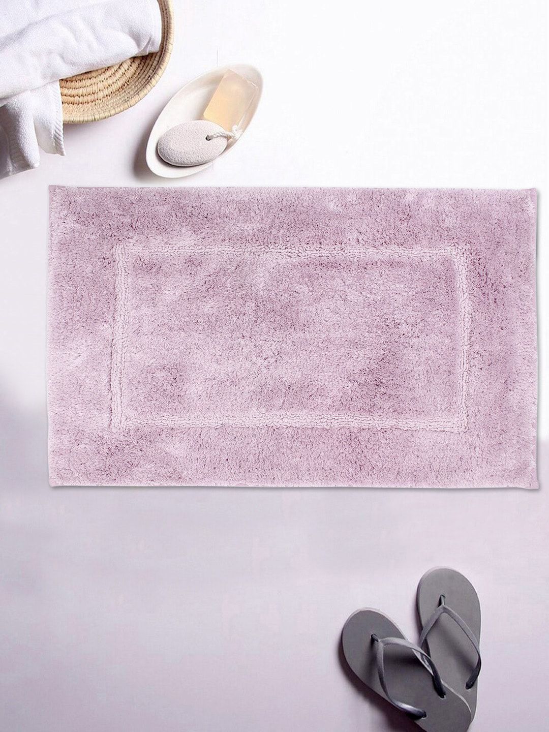 AVI Living Lavender Solid 2300 GSM Anti Microbial Mat With Anti Slip Bath Rug Price in India