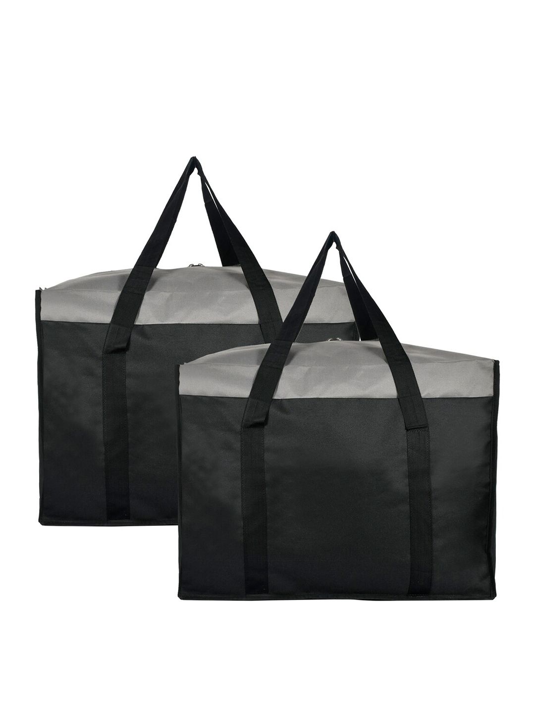 Kuber Industries Set Of 2 Black & Grey Solid Medium Size Multi-Utility Storage Bags Price in India