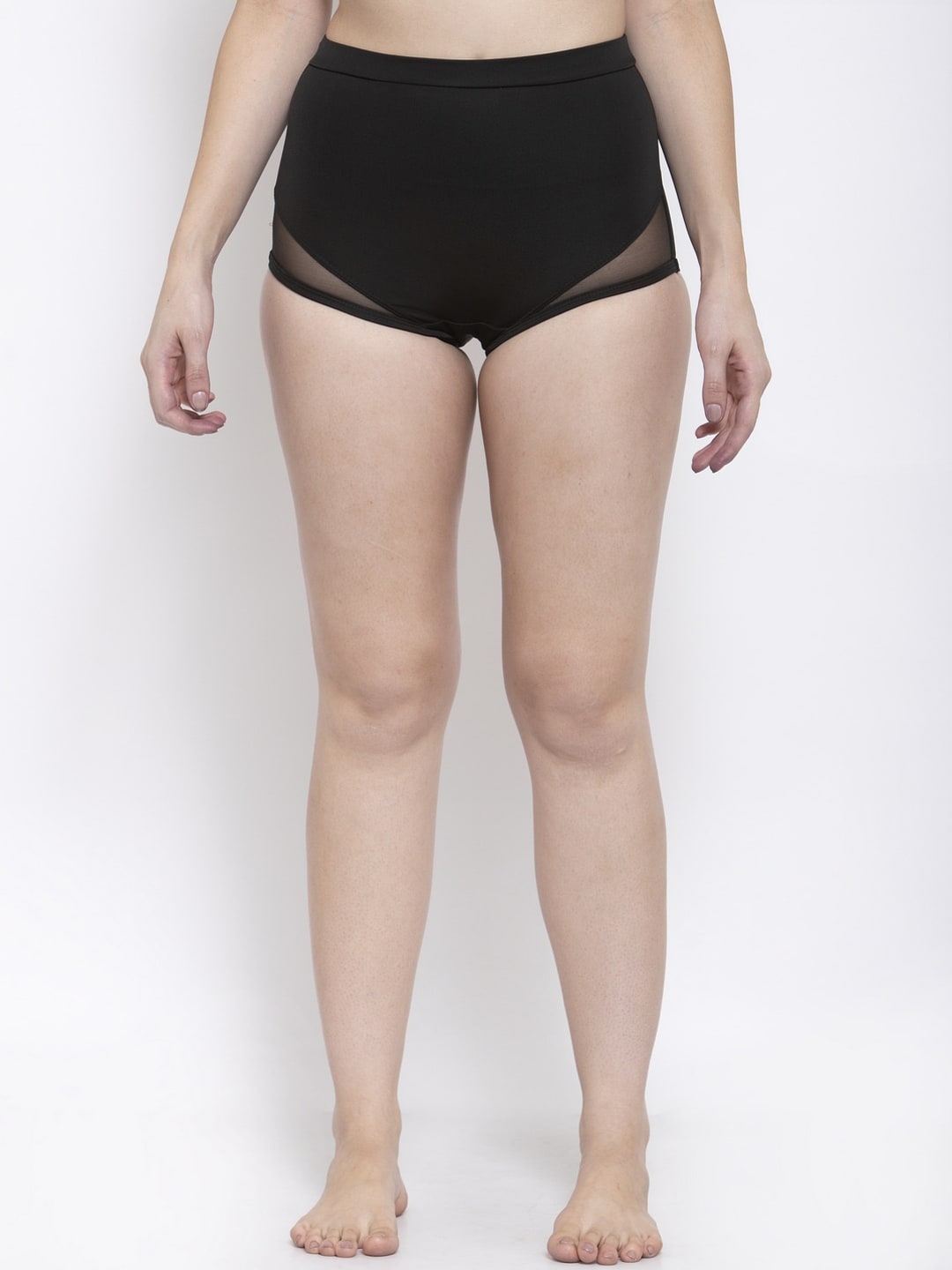 CUKOO Women Black High Waist Bikini Solid Swim Bottoms Price in India