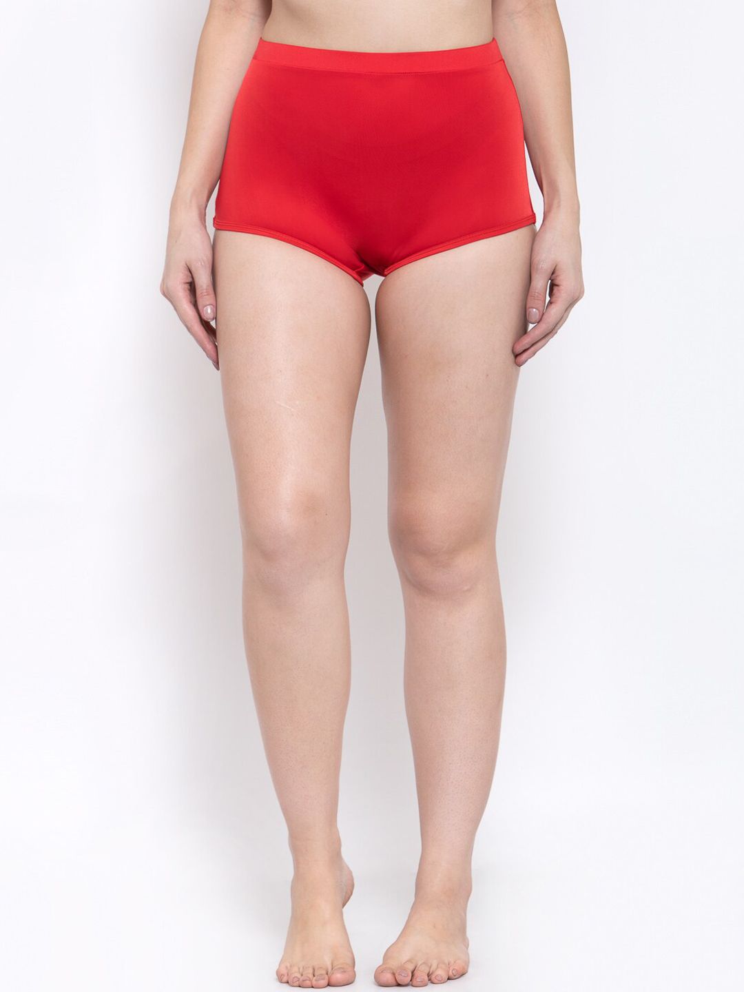 CUKOO Women Red Solid Swim Briefs CK19-193 Price in India