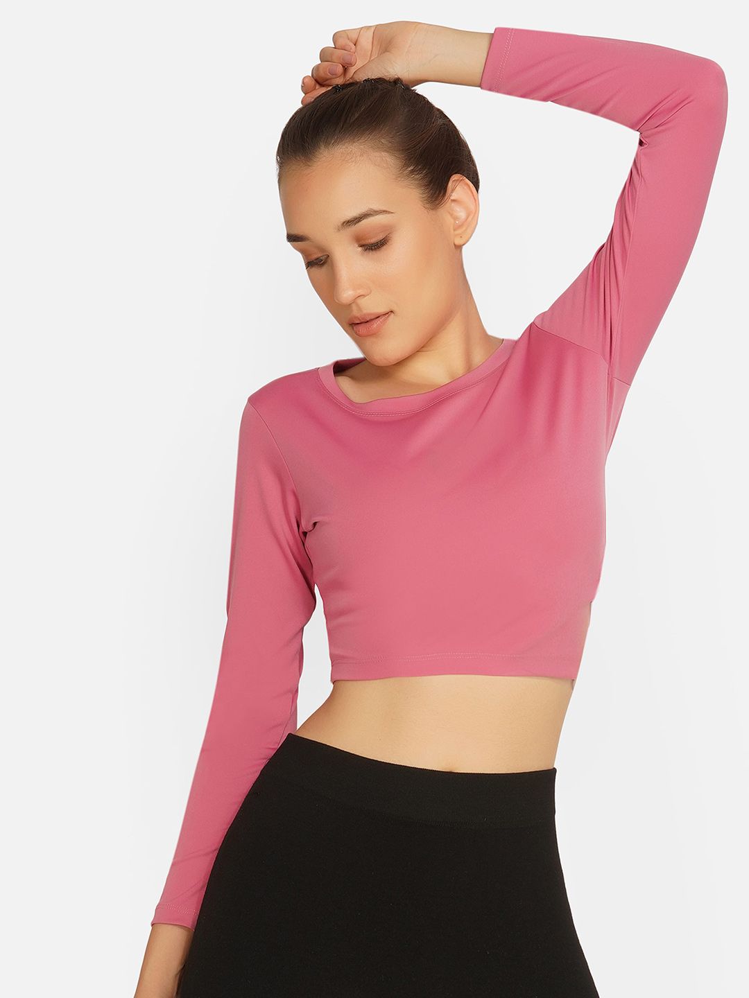 NEU LOOK FASHION Women Pink Sports Crop T-shirt