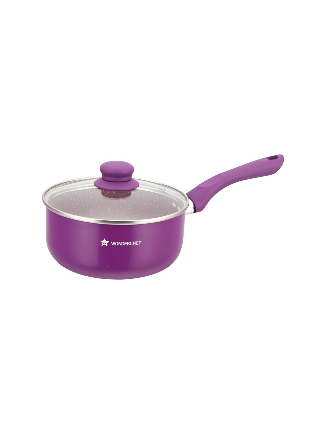 Wonderchef Purple Aluminum Royal Velvet Sauce Pan with Lid Price in India