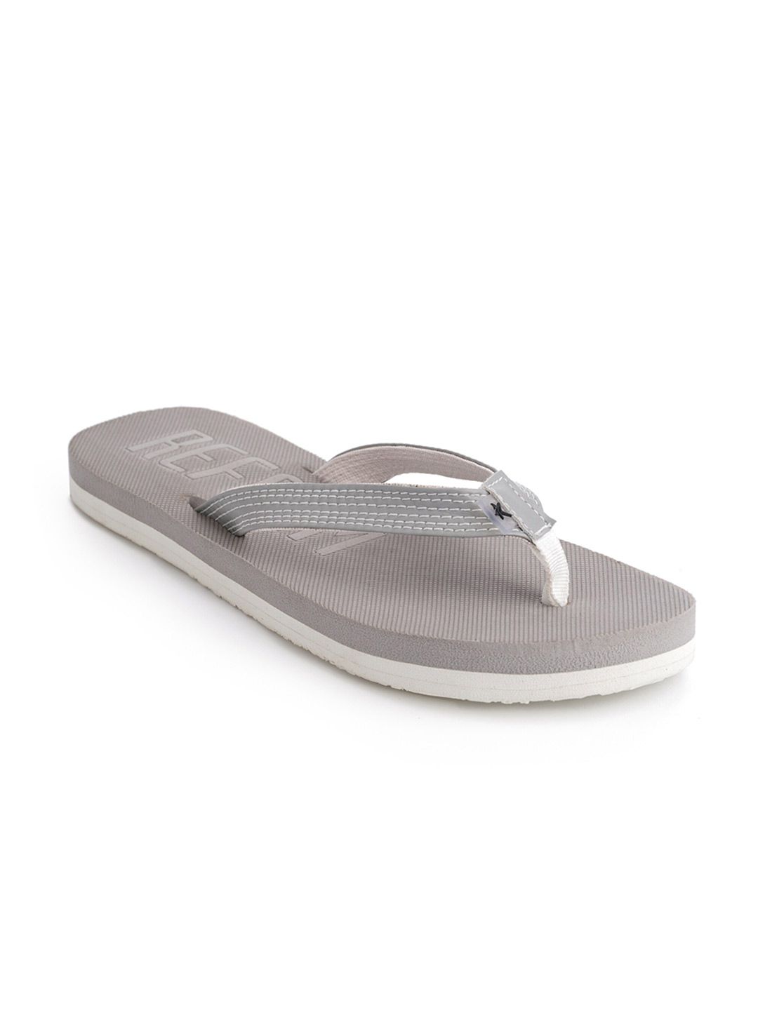 REFOAM Women Grey Rubber Thong Flip-Flops Price in India