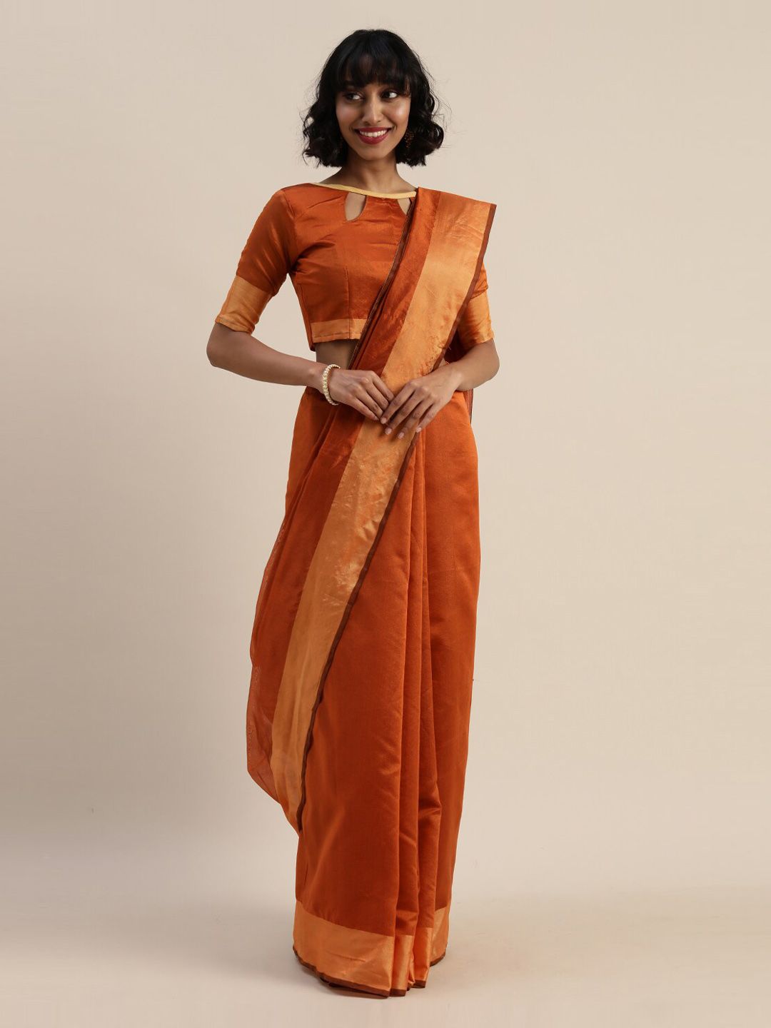 Florence Orange Silk Cotton Saree