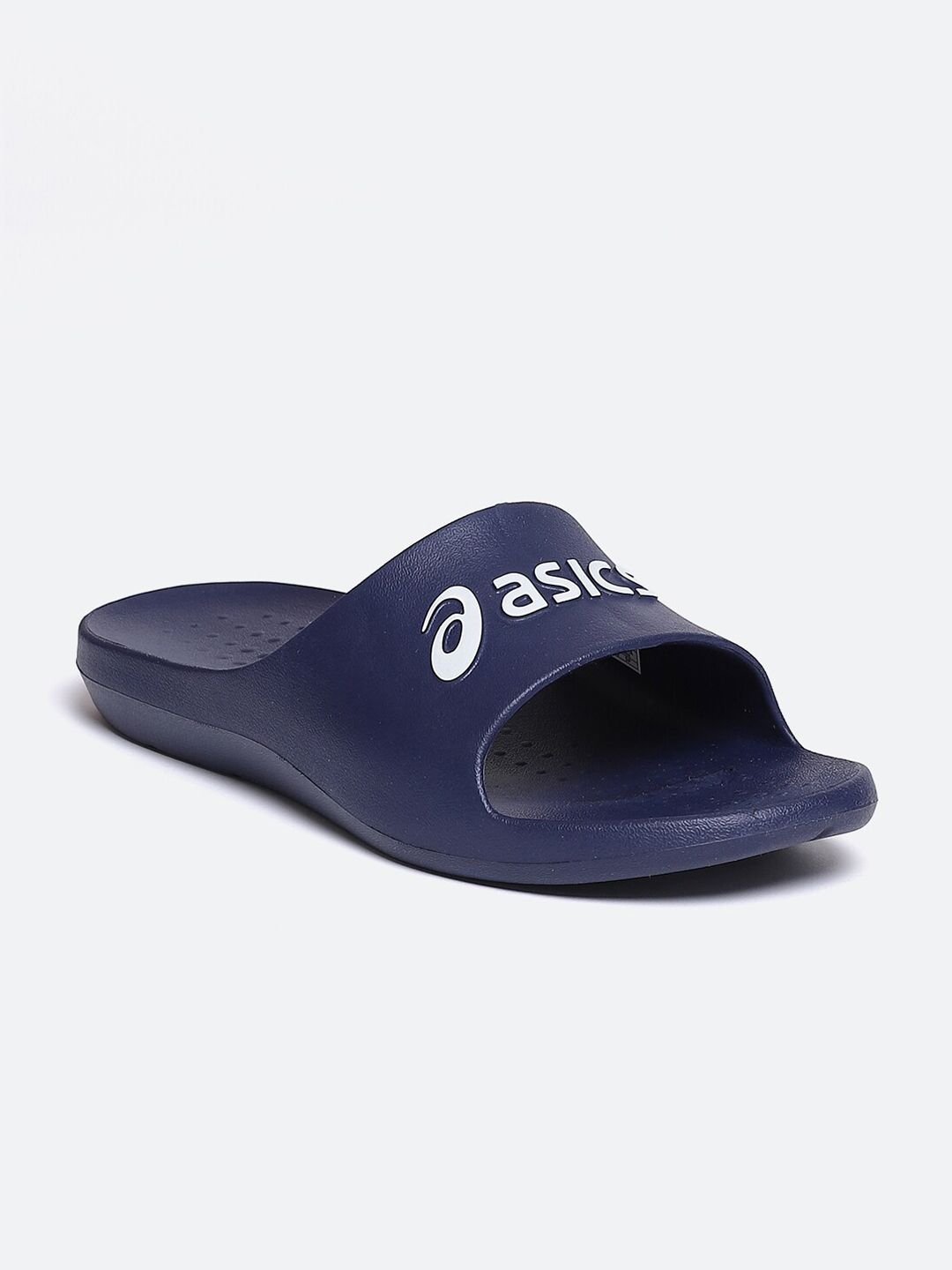 ASICS As001 Unisex Navy Blue White Printed Sliders Price in India