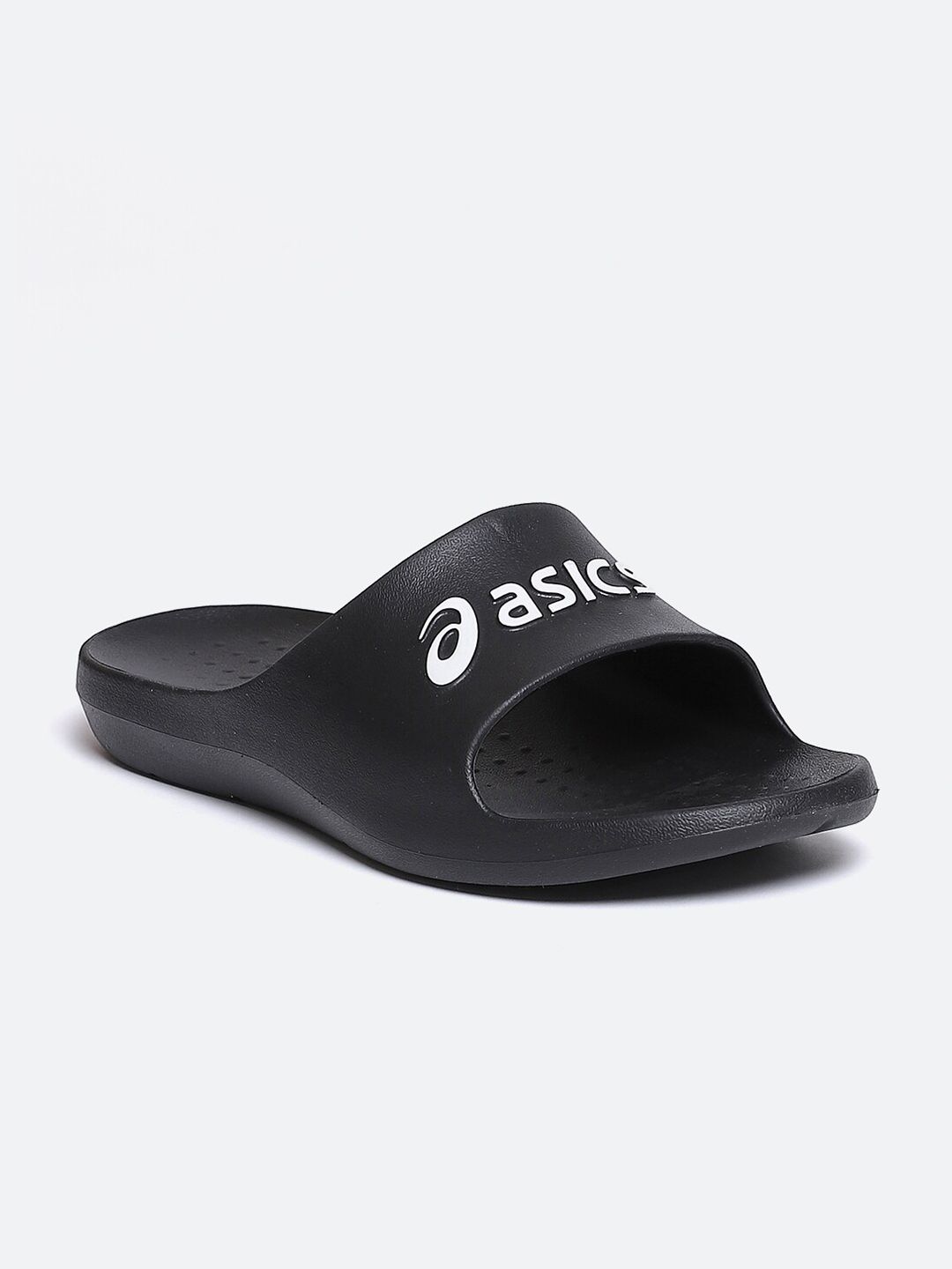 ASICS As001  Unisex Black  White Printed Sliders Price in India