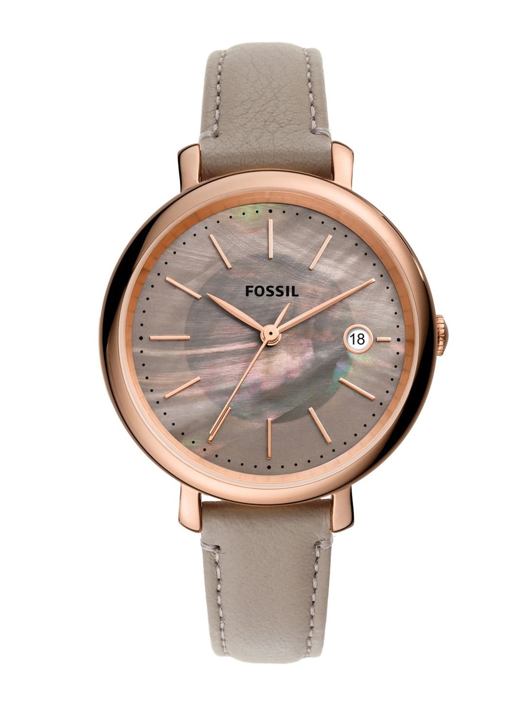 Fossil Women Pink Dial & Grey Leather Straps Analogue Watch ES5091 Price in India