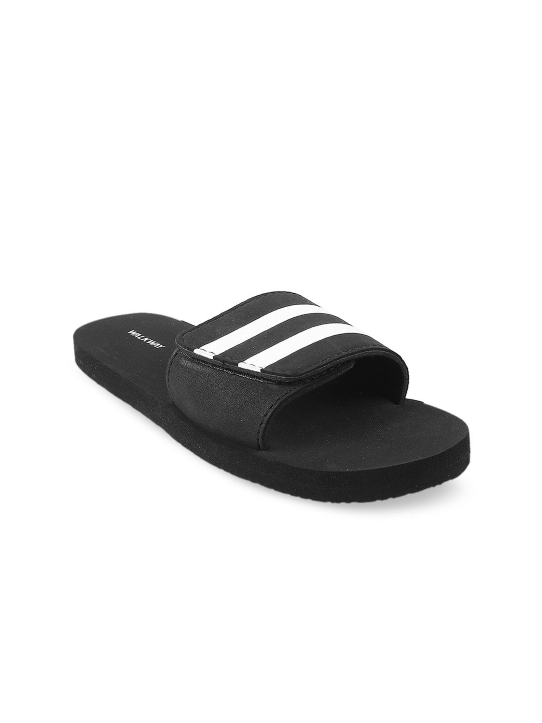 WALKWAY by Metro Women Black Printed Sliders Price in India