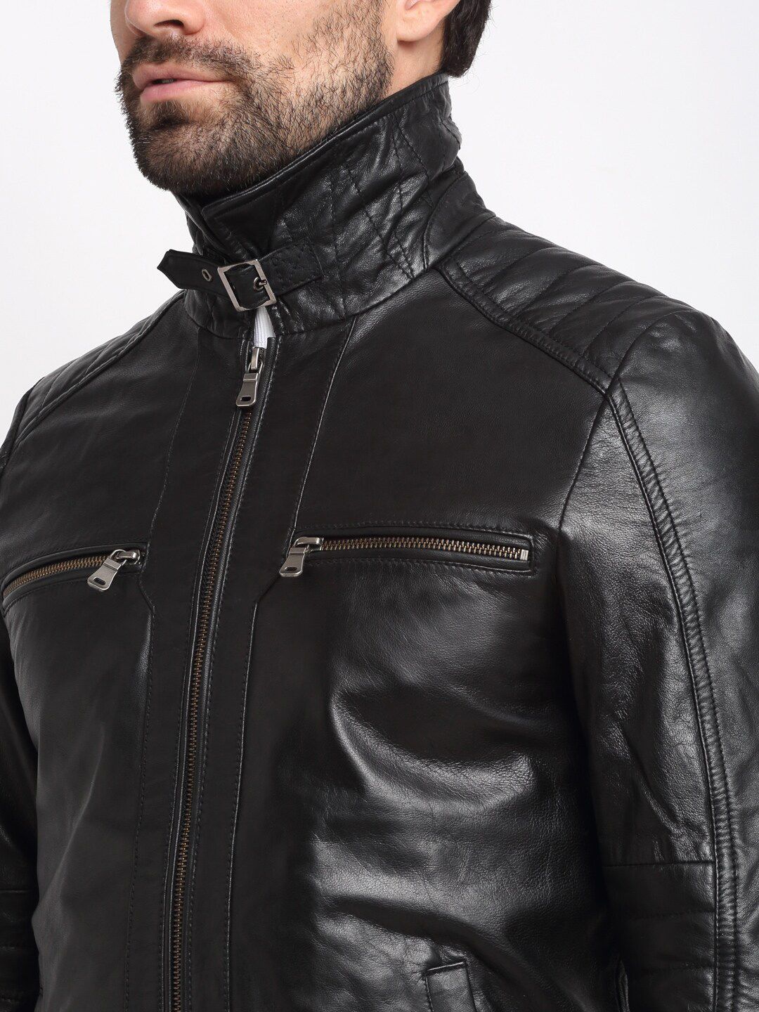 『TEN LEATHER JKT BLACK S』 Buy Teakwood Leathers Men Black Leather Lightweight Leather Jacket