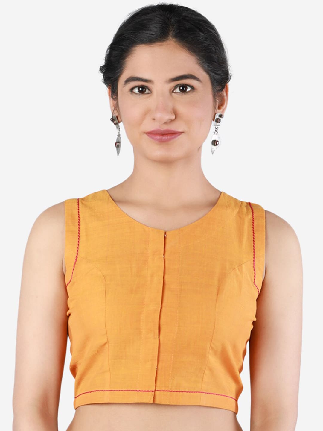 Llajja Women Yellow Solid Pure Cotton Saree Blouse Price in India