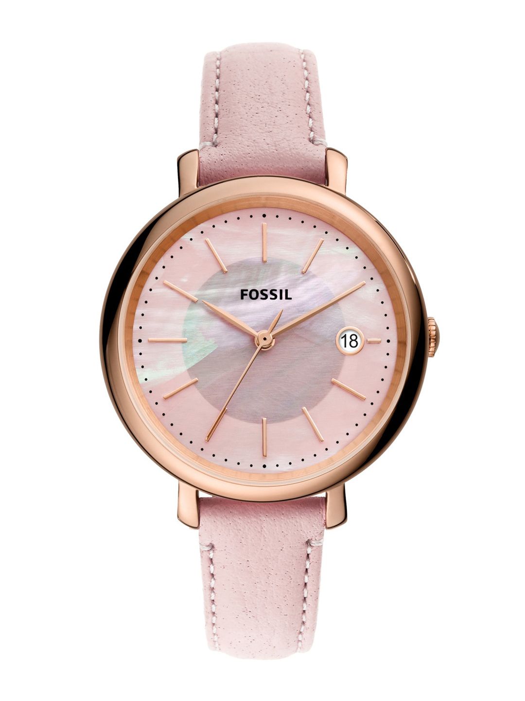 Fossil Women Pink Dial & Pink Leather Straps Analogue Watch ES5092 Price in India