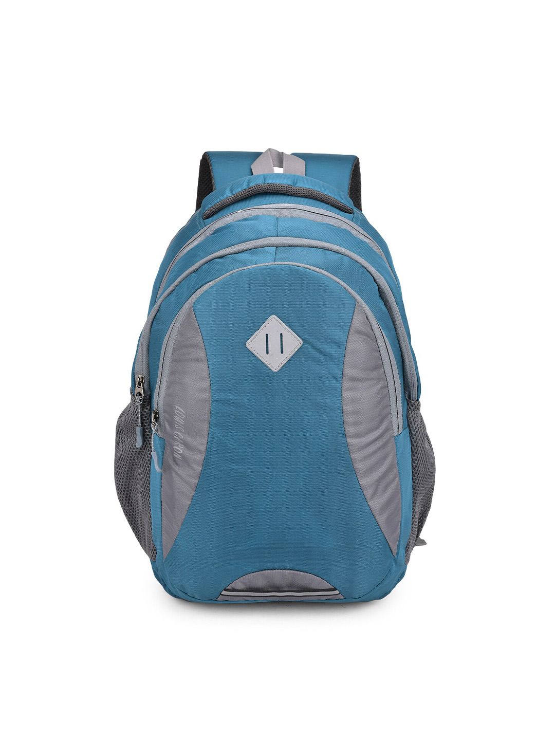 LOUIS CARON Unisex Blue & Grey Backpack with Earphone Gate Price in India