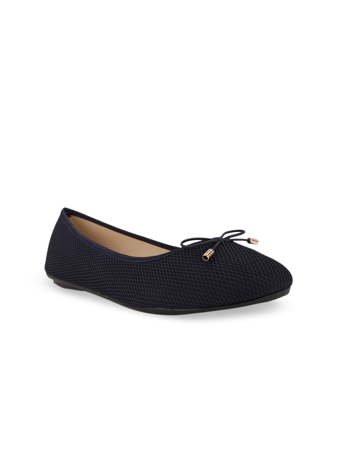 Bata Women Navy Blue Ballerinas with Bows Flats Price in India