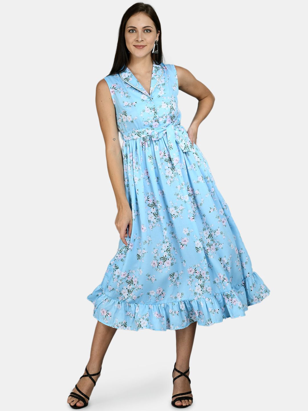 Myshka Blue Midi Dress Price in India