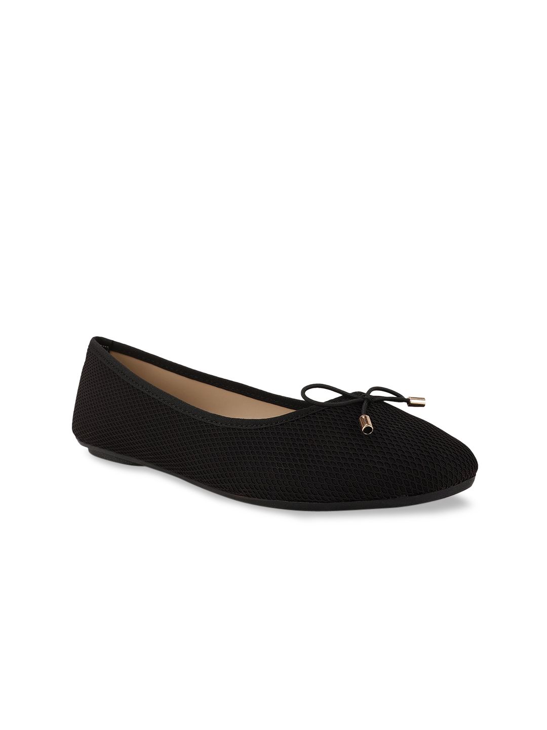 Bata Women Black Ballerinas with Bows Flats Price in India