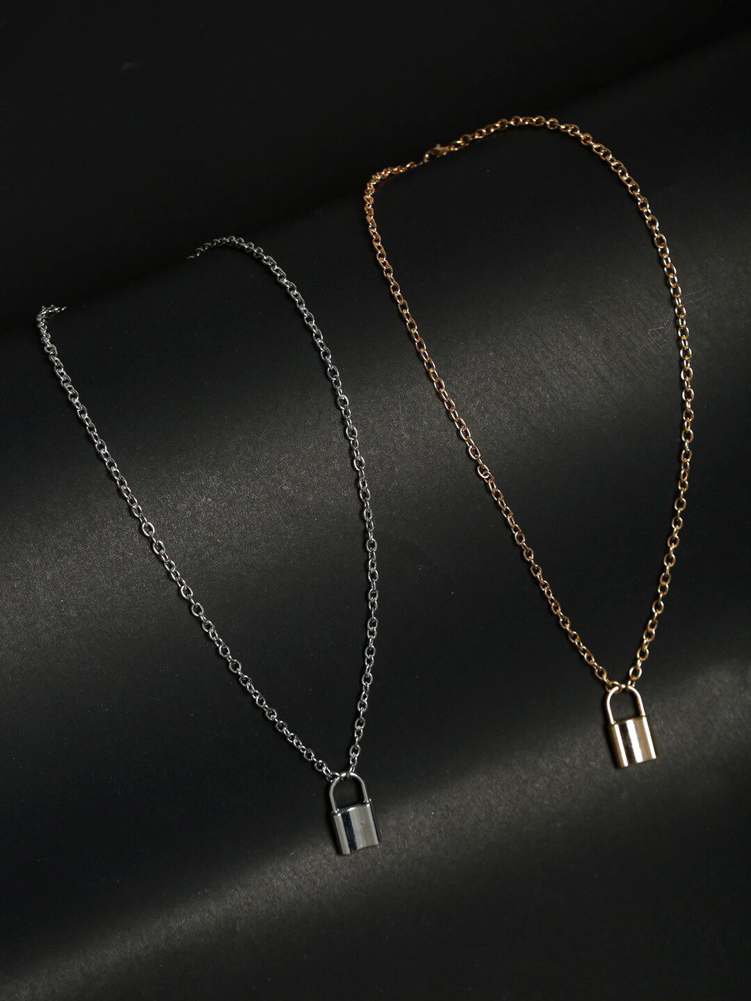 YouBella Gold & Silver-Toned Pack of 2 Gold-Plated Chain Price in India