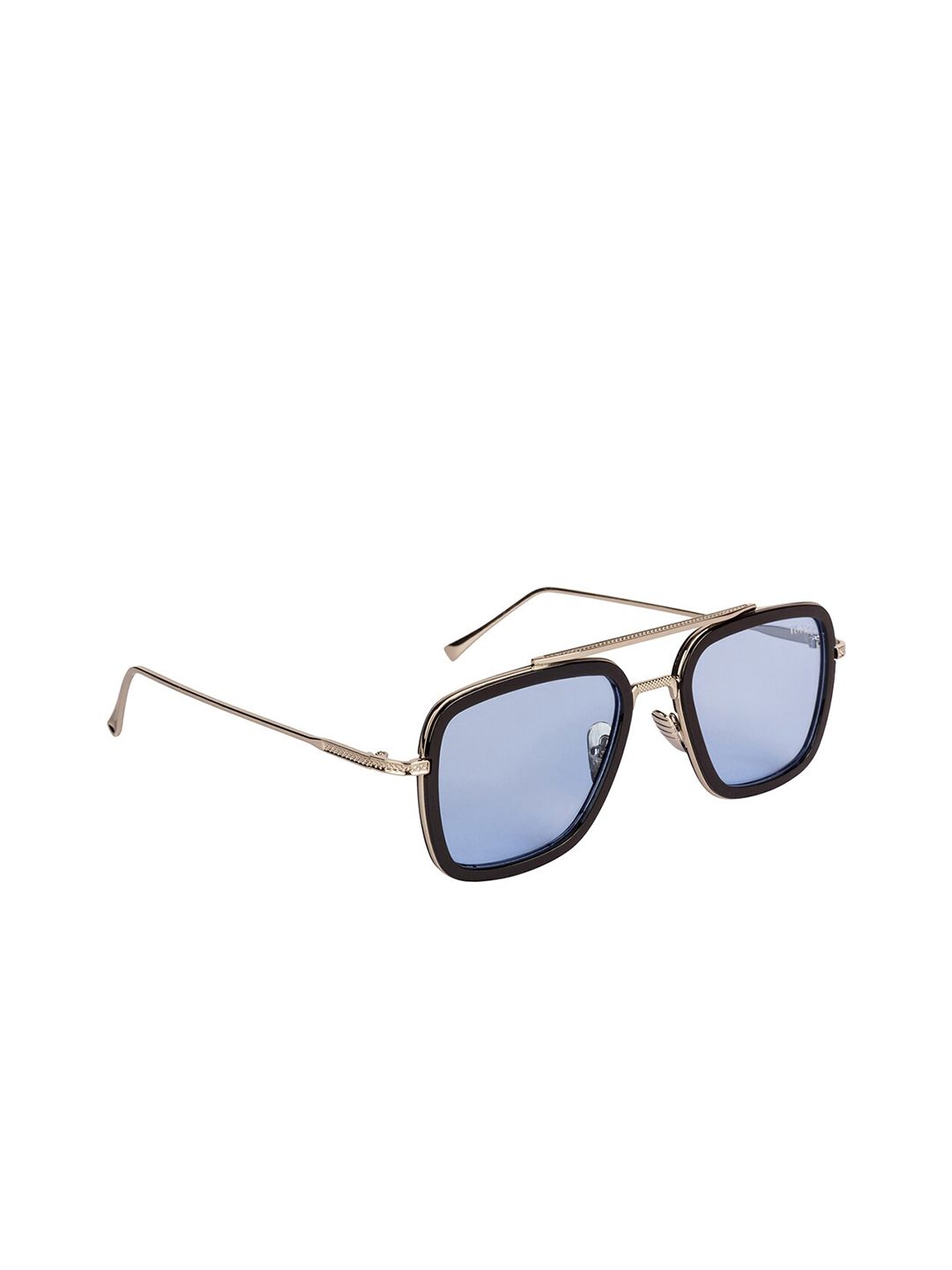 Voyage Unisex Blue Lens & Silver-Toned Square Sunglasses with UV Protected Lens Price in India