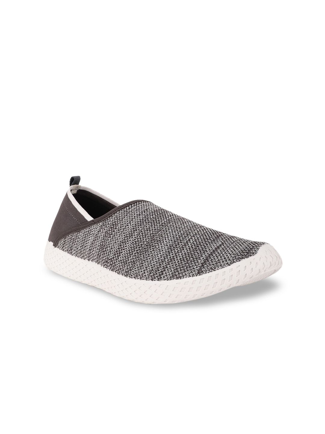 Bata Women Grey Woven Design Slip-On Sneakers Price in India