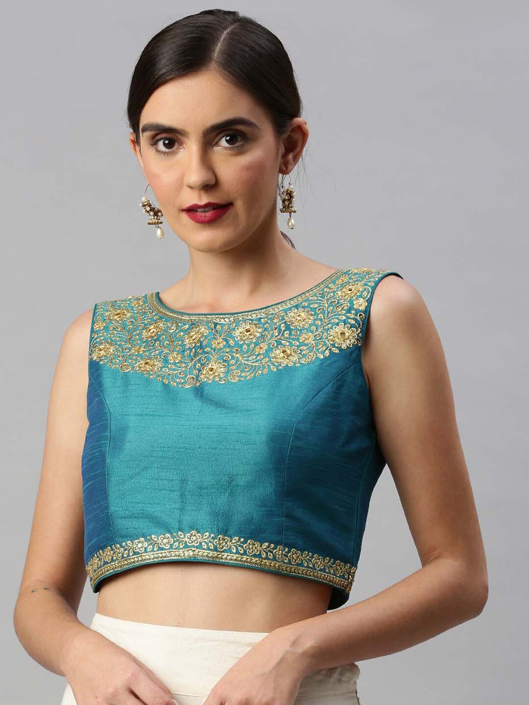 Soch Women Green Embroidered Art Silk Saree Blouse Price in India