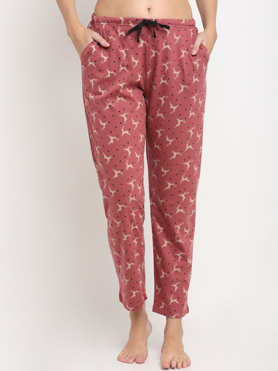 Women Kanvin Red Lounge Pants Price in India