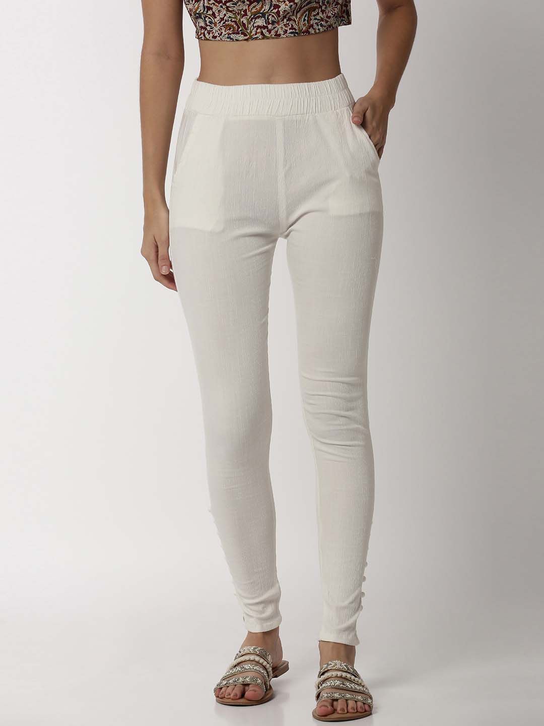 Soch Women Off White Regular Trousers Price in India