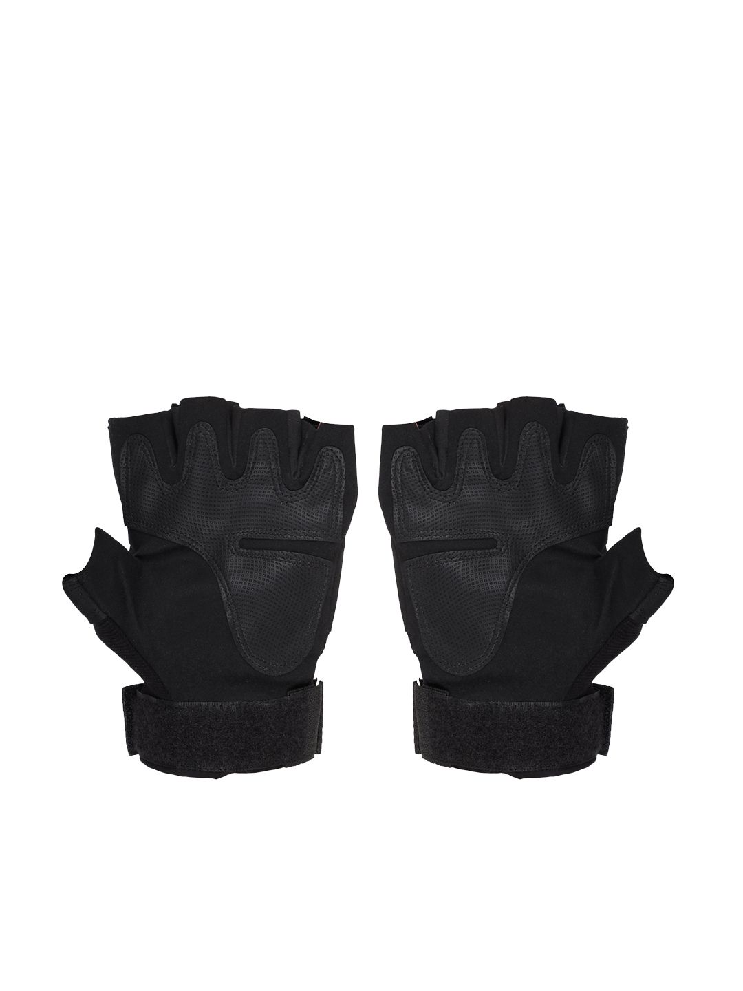 FabSeasons Black Solid Half Finger Anti-Slip Gloves Price in India