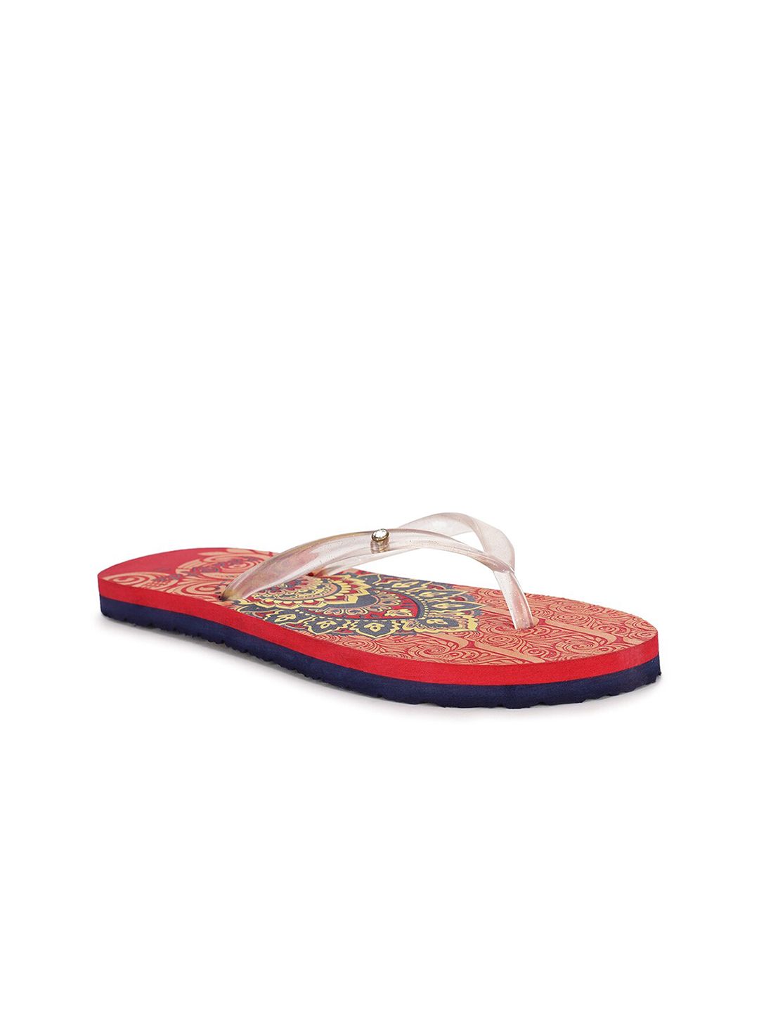 Bata Women Peach & Yellow Printed Room Slippers Price in India