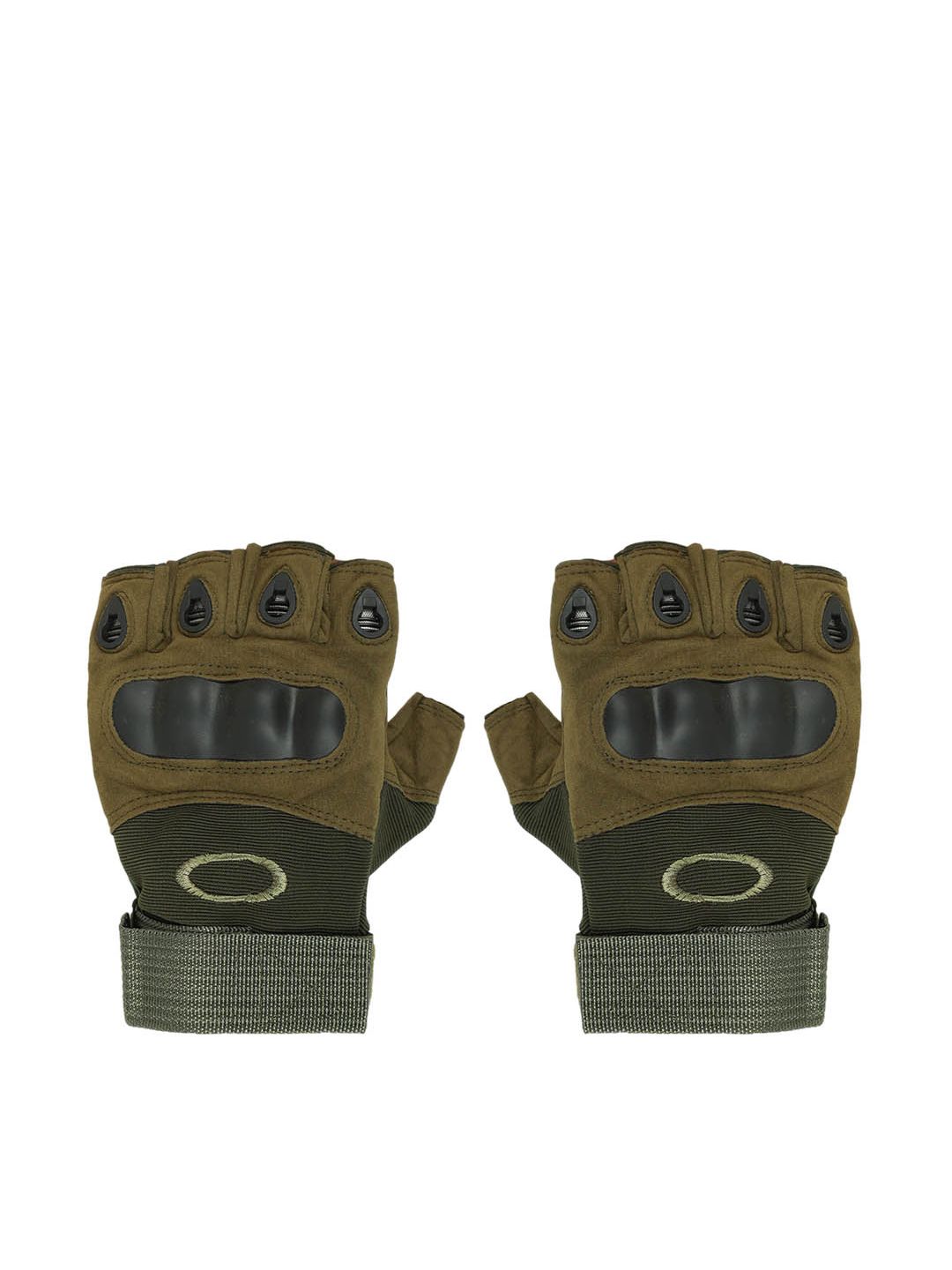 FabSeasons Olive-Green Solid Half Finger Gloves Price in India