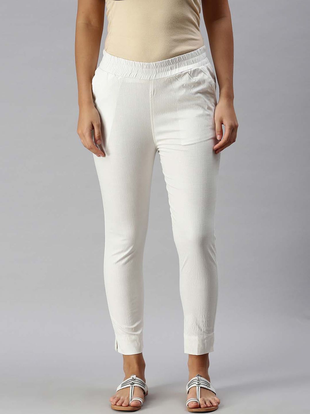 Soch Women Off White Regular Trousers Price in India