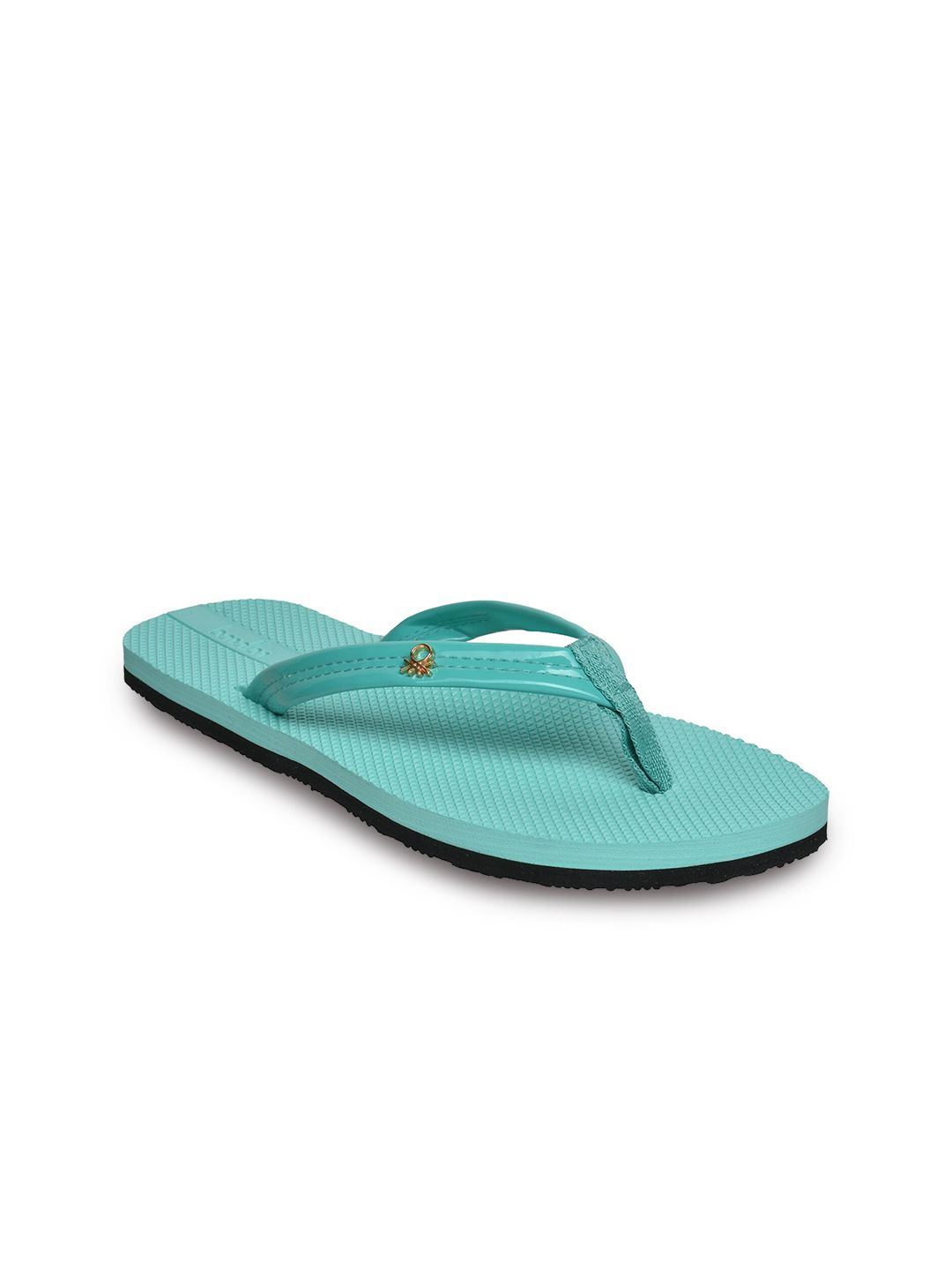 United Colors of Benetton Women Sea Green Thong Flip-Flops Price in India