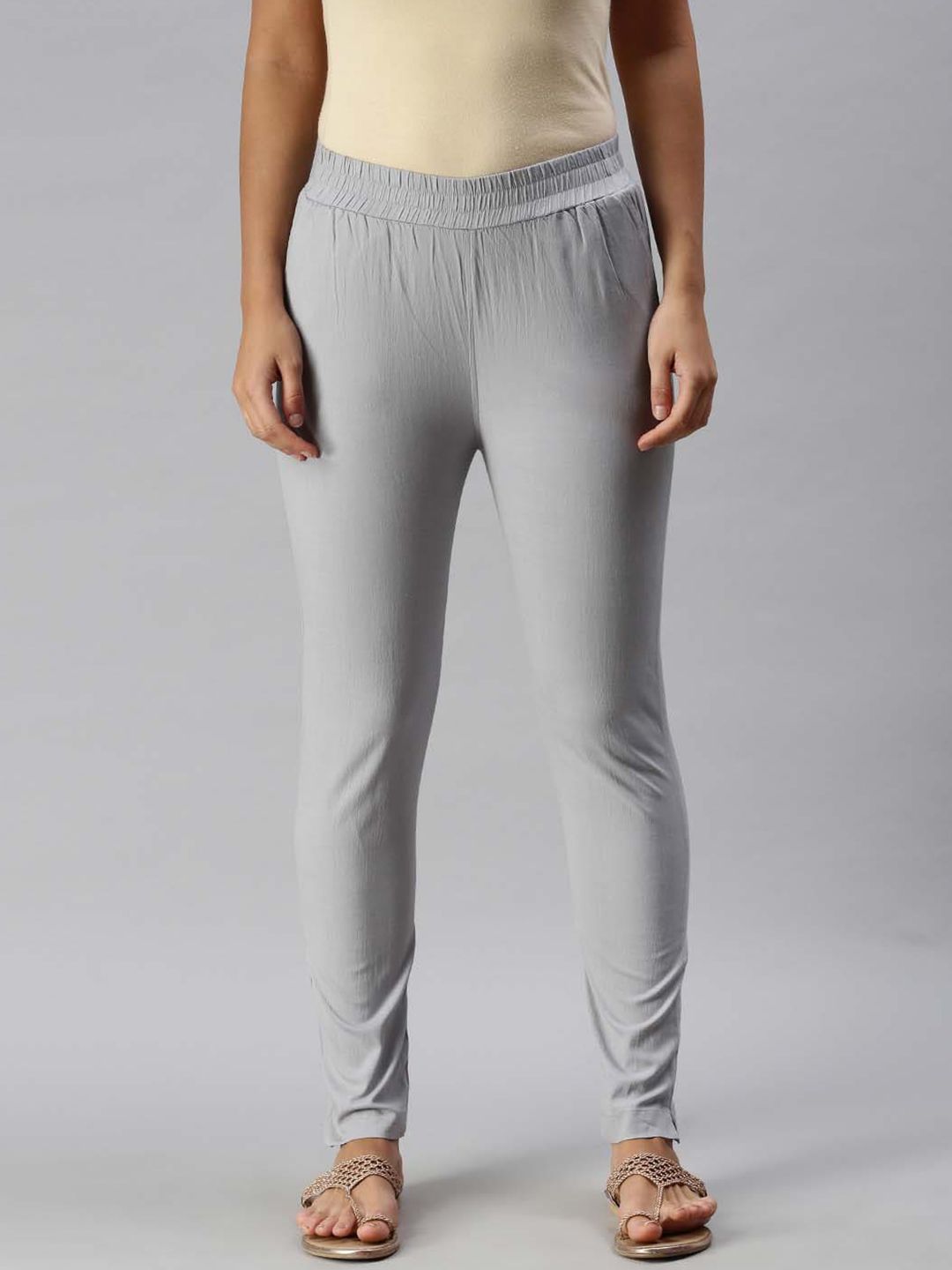 Soch Women Grey Pure Crepe Regular Trousers Price in India