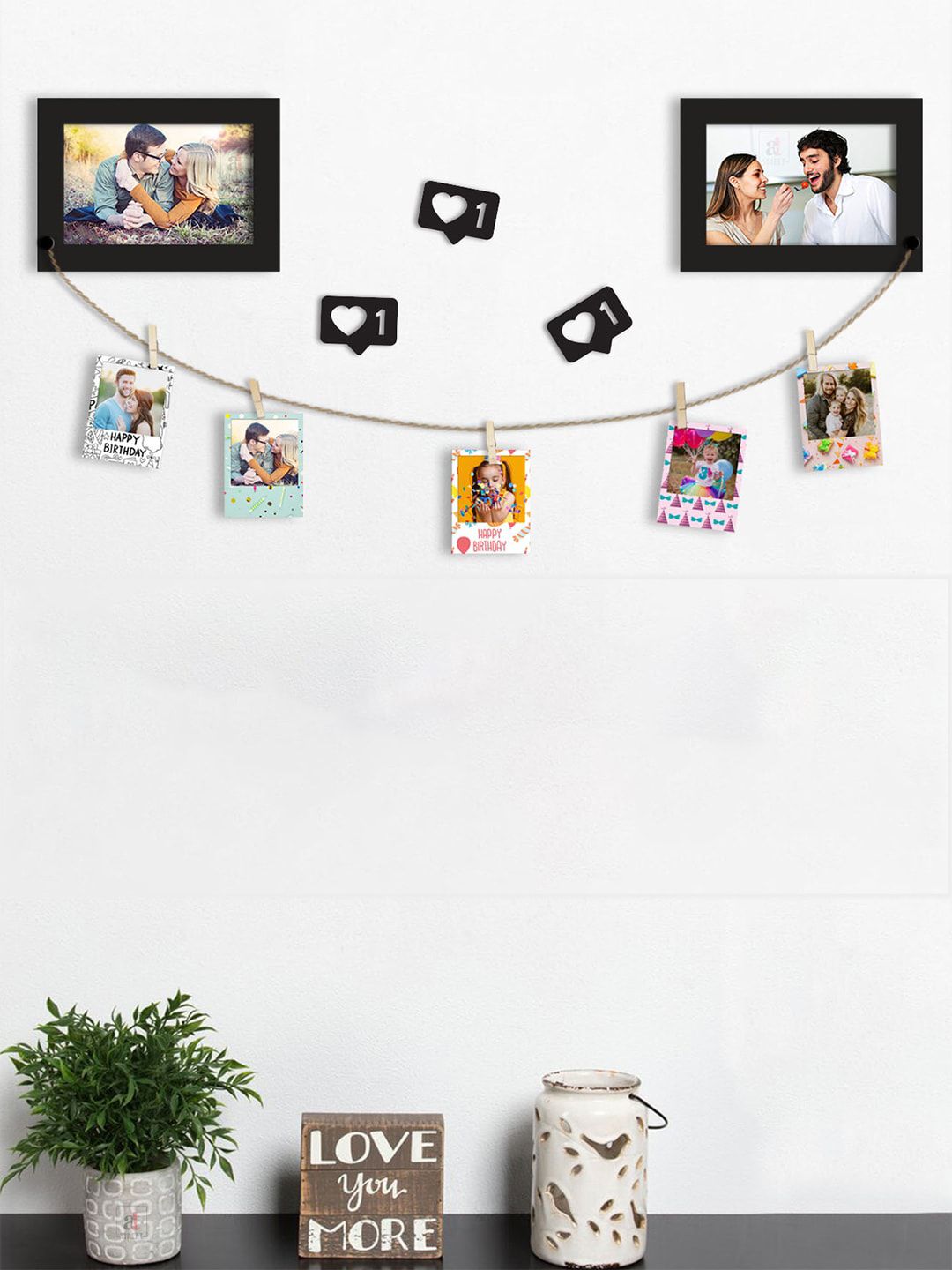 Art Street Set Of 2 Black Solid Wall Photo Frames Price in India