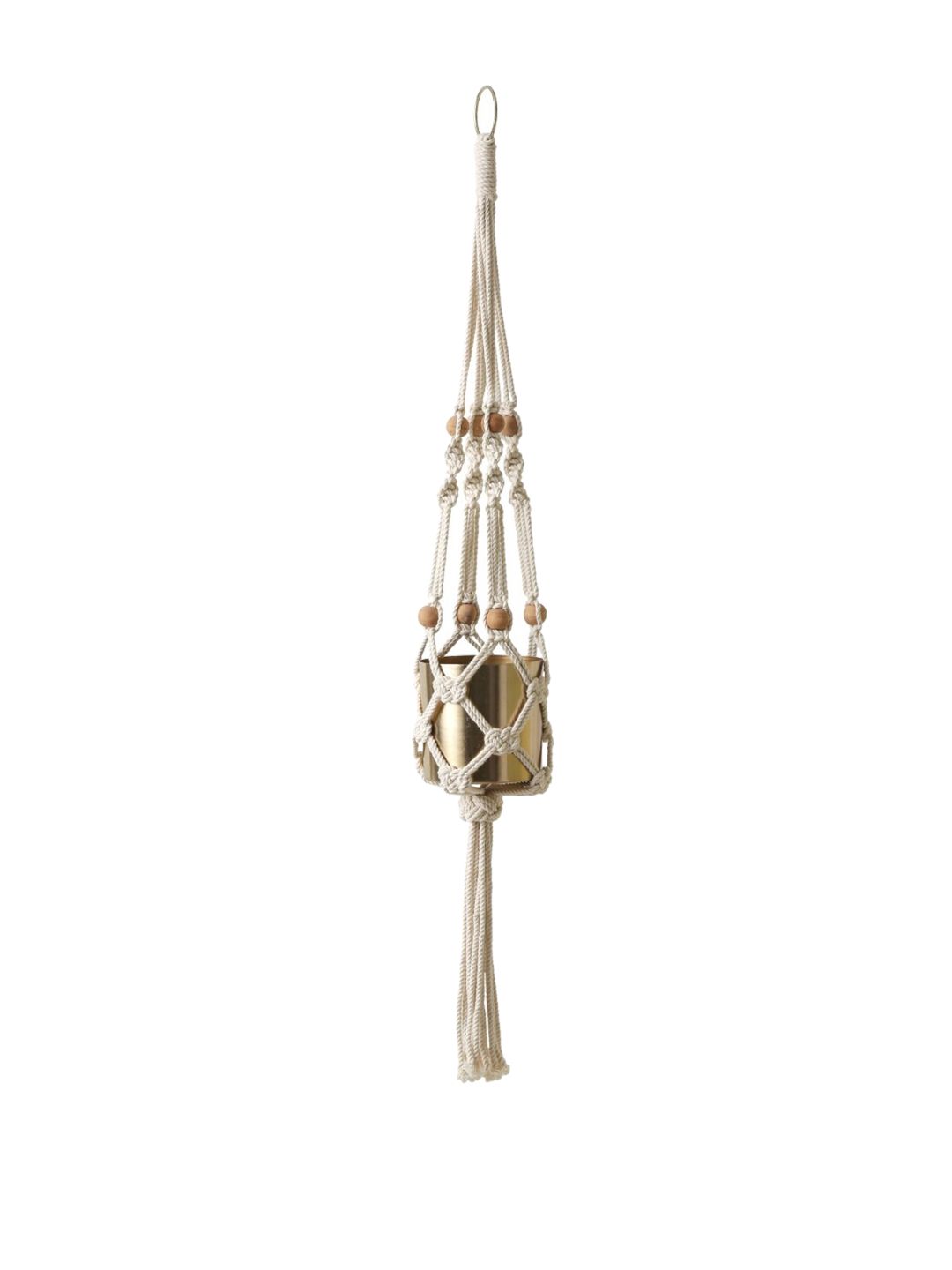 Amoliconcepts Off-White Handcrafted Cotton Macrame Planter Holder Price in India