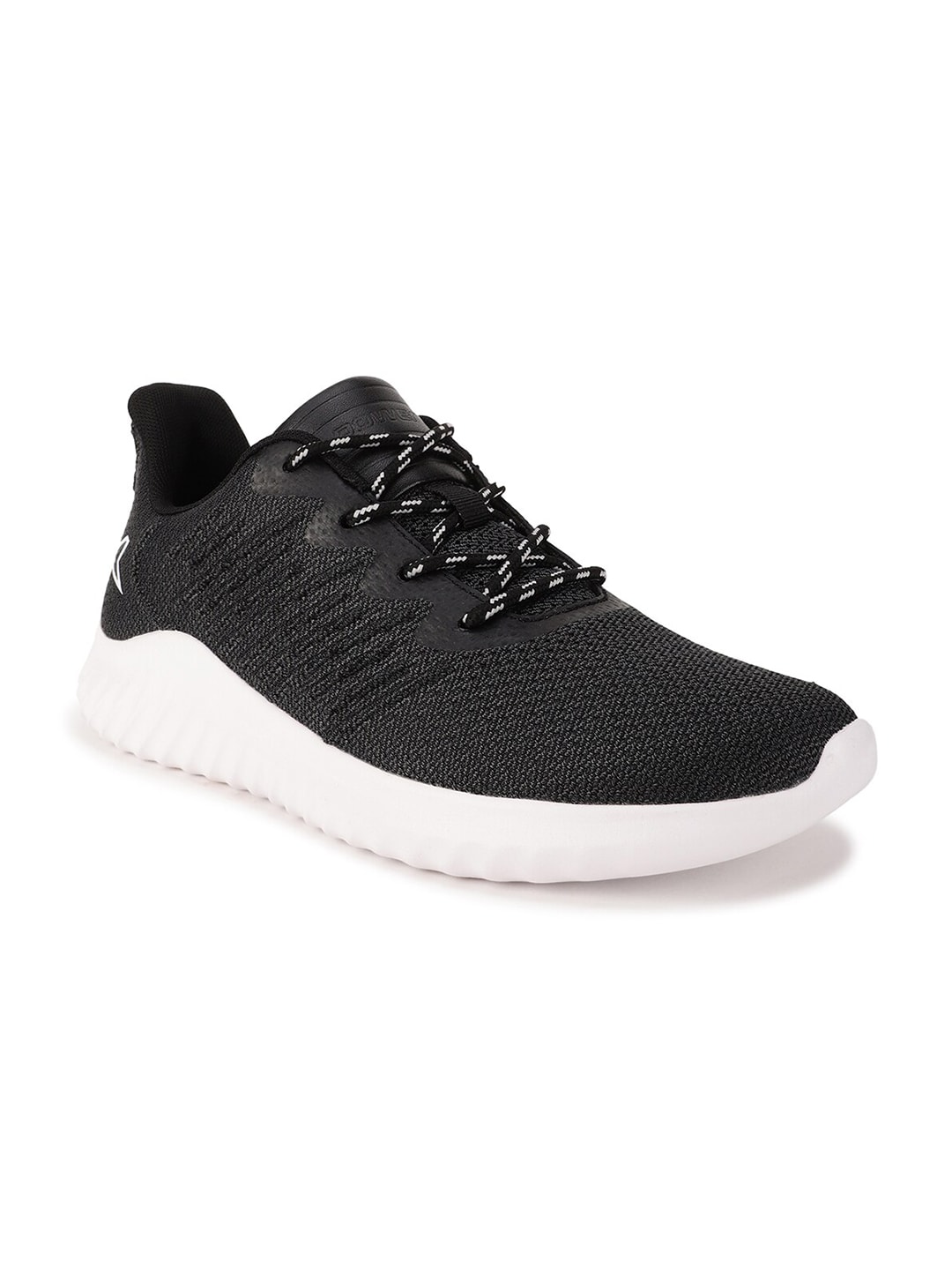 Power Women Black Textile Road Running Non-Marking Shoes Price in India