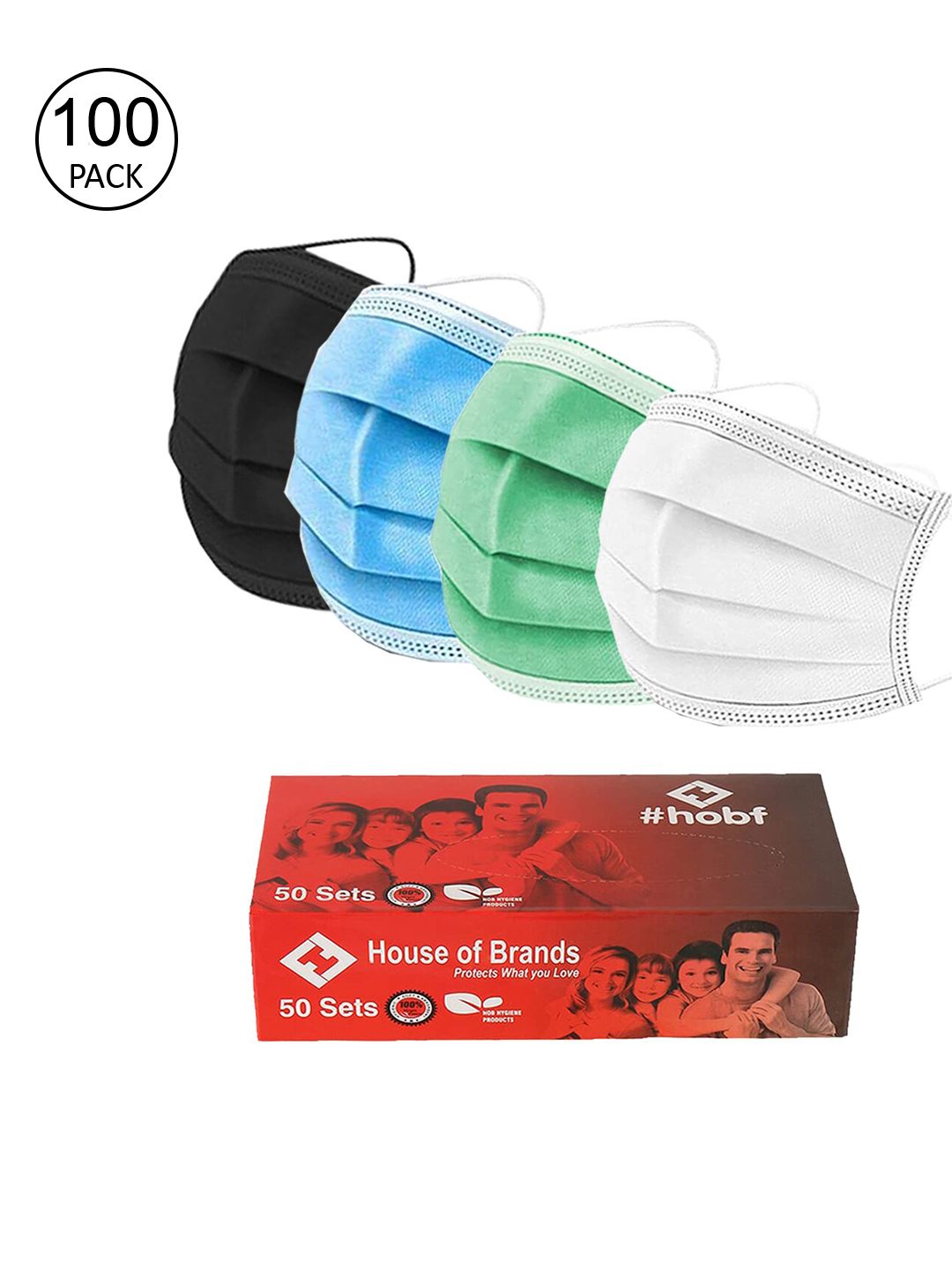 Swiss Design Multicoloured Pack Of 100 3-Ply Anti Polluction Ultrasonic Outdoor Mask Price in India
