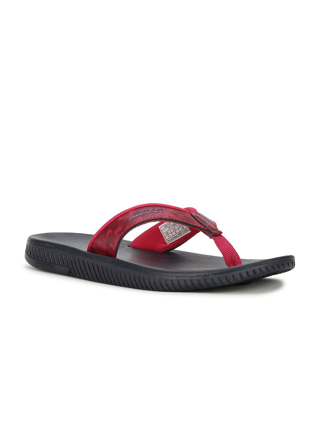 Power Women Pink & Black Printed Thong Flip-Flops Price in India