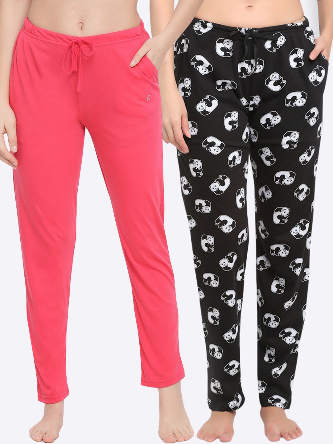 Kanvin Women Pack Of 2 Printed Cotton Lounge Pants Price in India