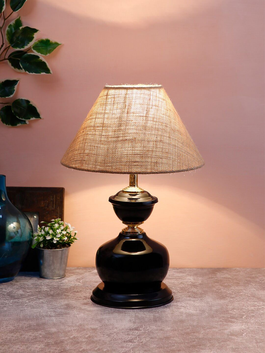 Devansh Beige Traditional Bedside Standard Table Lamp Price in India