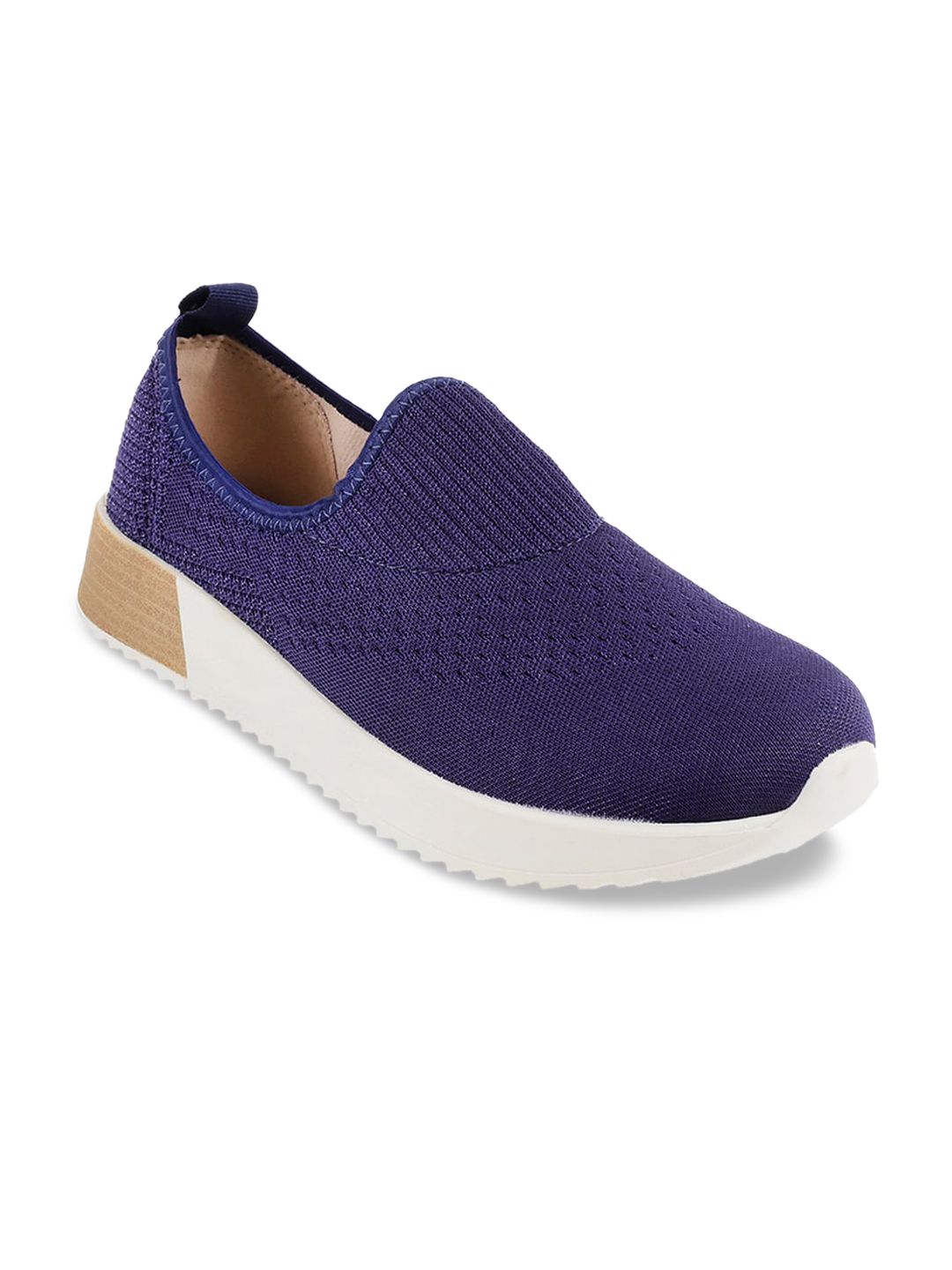 DAVINCHI Women Blue Woven Design Slip-On Sneakers Price in India