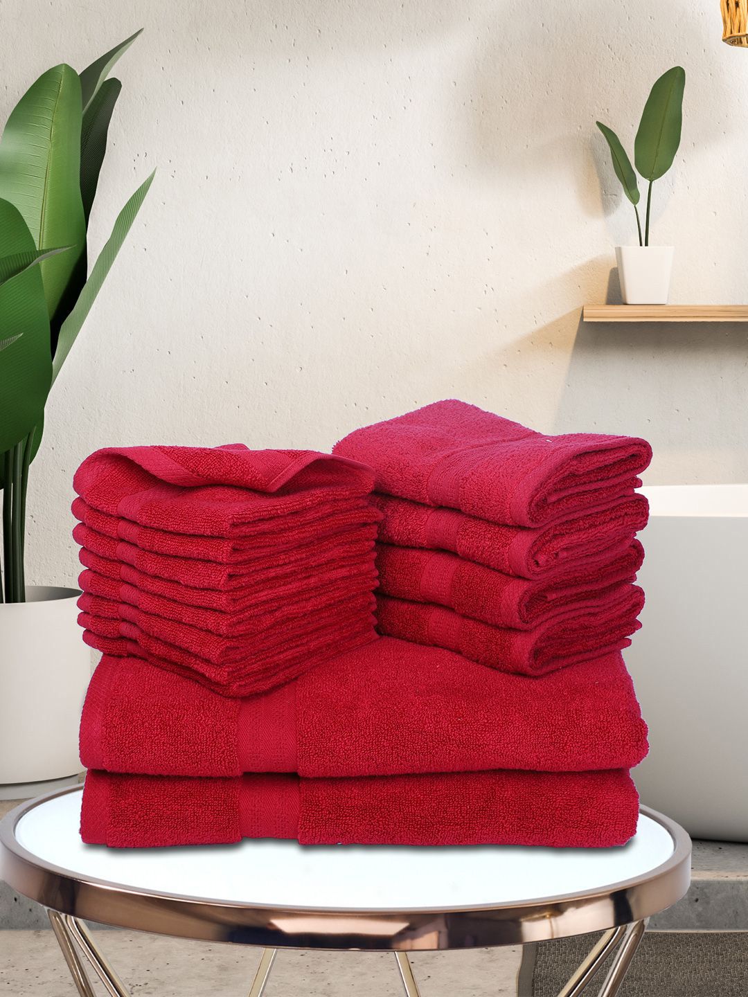 BIANCA Set Of 14 Pure Cotton Ultra-Fluffy Hand Towels Price in India