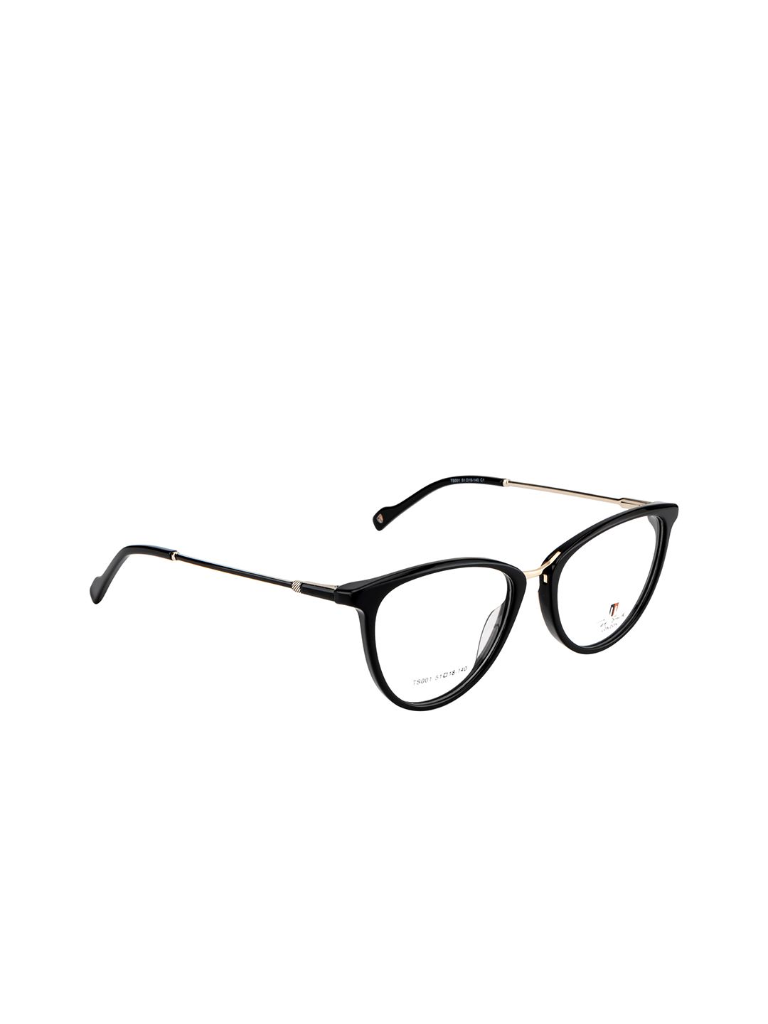 Ted Smith Women Black & Silver-Toned Full Rim Cateye Frames Price in India