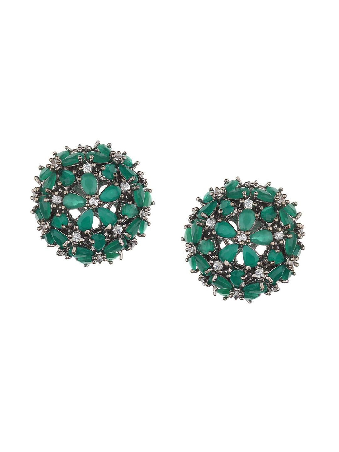 Runjhun Green Contemporary Studs Earrings Price in India