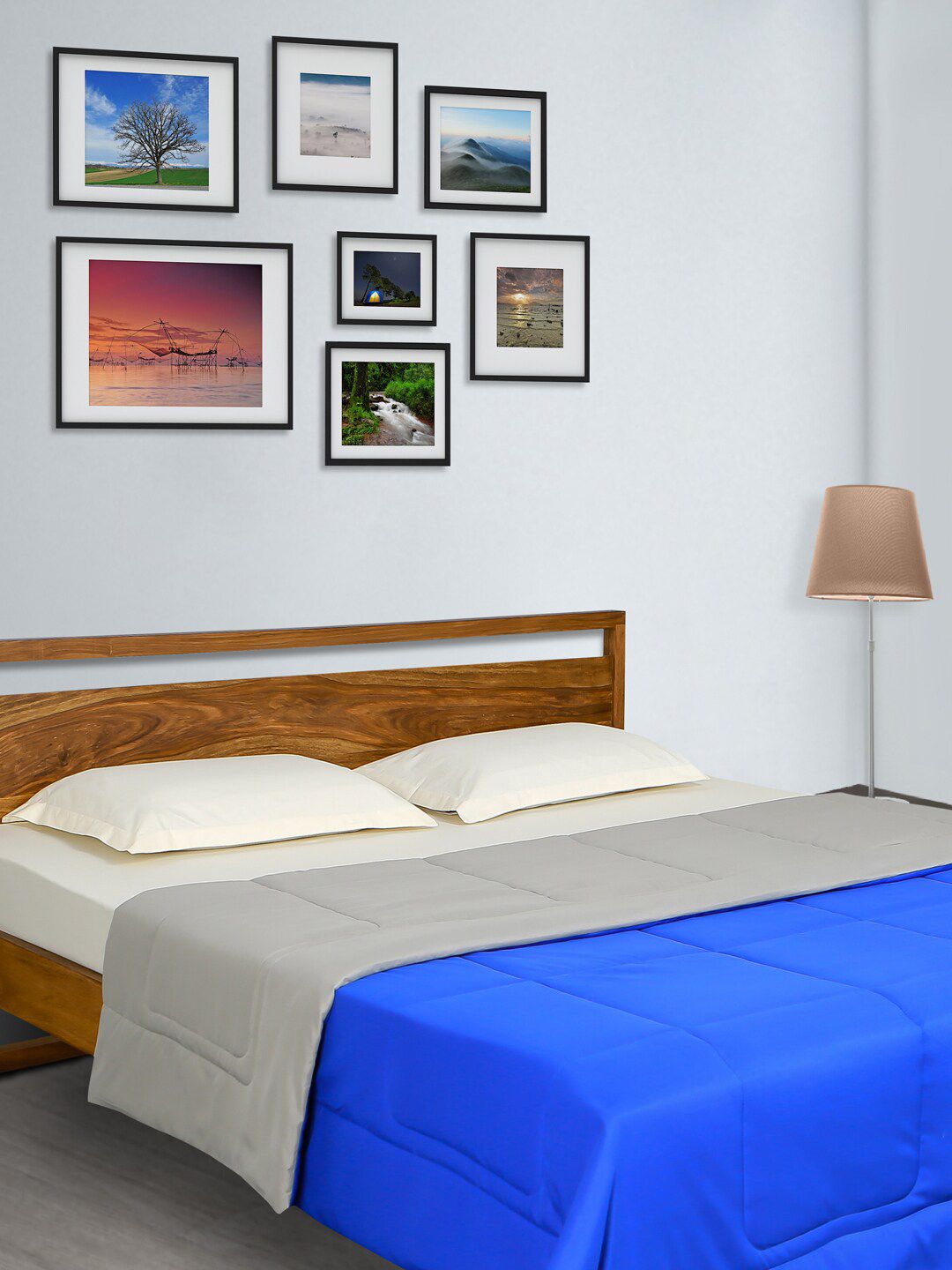 Duroflex Blue & Grey Mild Winter Reversible Double Bed Comforter Price in India