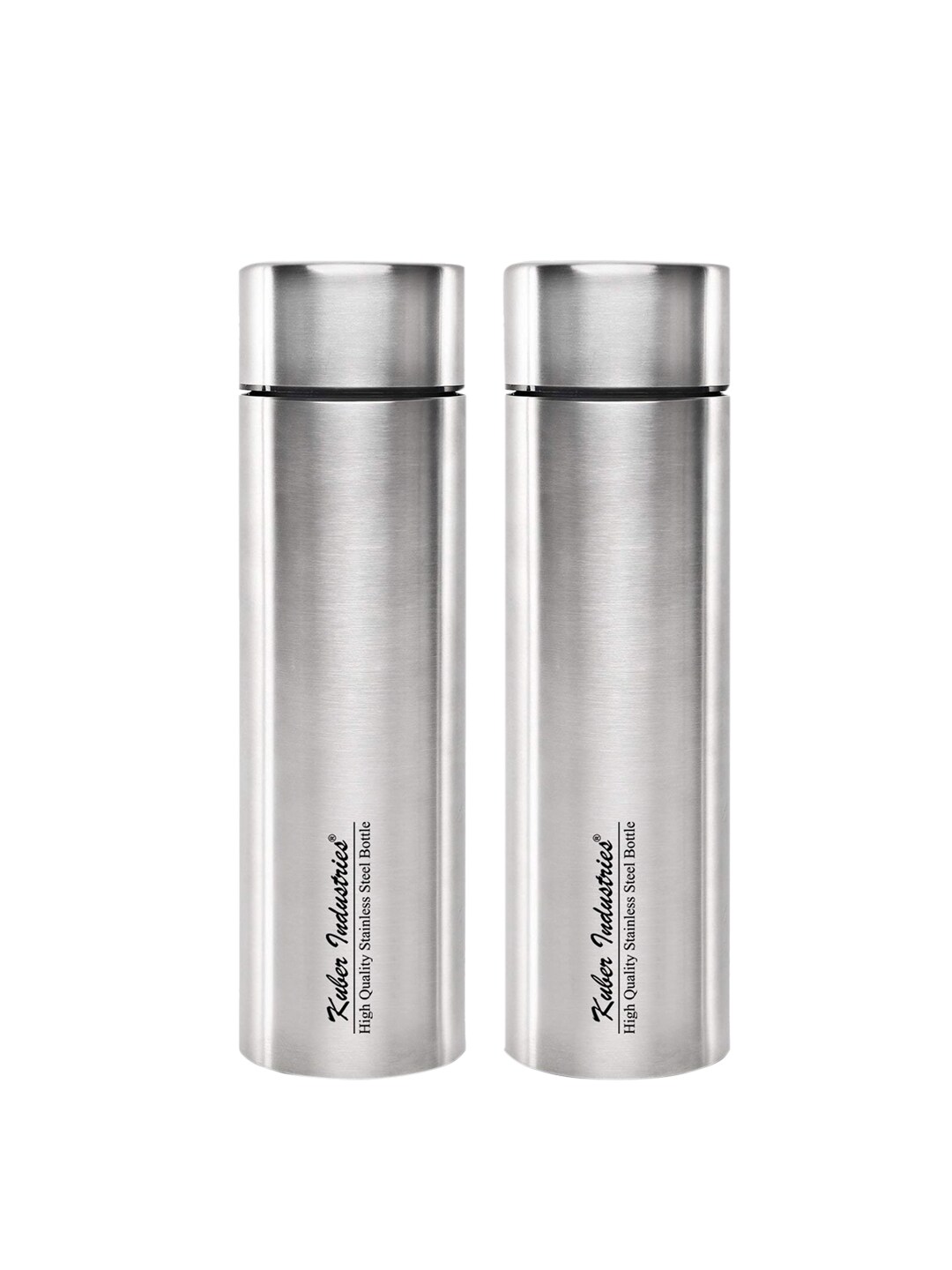 Kuber Industries Set Of 2 Silver-Toned Solid Stainless Steel Water Bottle 1000 ML Price in India
