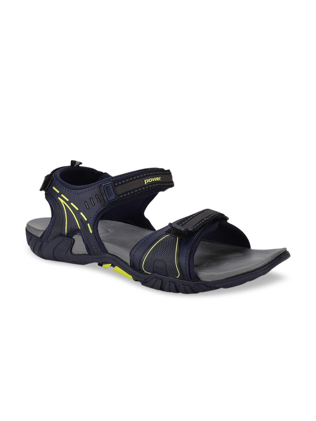 Power Men Navy Blue & Grey Sports Sandals